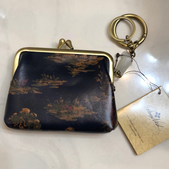Patricia Nash Borse Leather Kiss Lock Coin Purse Kent Countryside NWT & Card - Picture 8 of 16